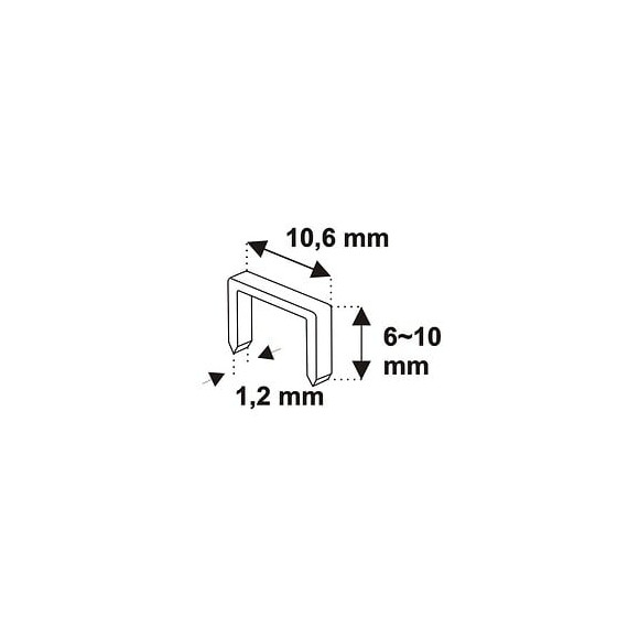 Dtools - Agrafeuse Marteau - Pour Agrafes De Type D11 - Hauteur Des Agrafes 6-10 Mm - Largeur Des Agrafes 10,6 Mm - Gris