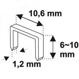 Dtools - Agrafeuse Marteau - Pour Agrafes De Type D11 - Hauteur Des Agrafes 6-10 Mm - Largeur Des Agrafes 10,6 Mm - Gris