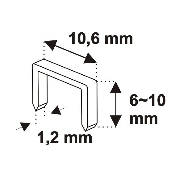 Dtools - Agrafeuse Marteau - Pour Agrafes De Type D11 - Hauteur Des Agrafes 6-10 Mm - Largeur Des Agrafes 10,6 Mm - Gris