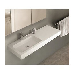 Mitola Plan Vasque Rectangulaire Suspendu 1 Bac Gauche Ibiza 120x46cm