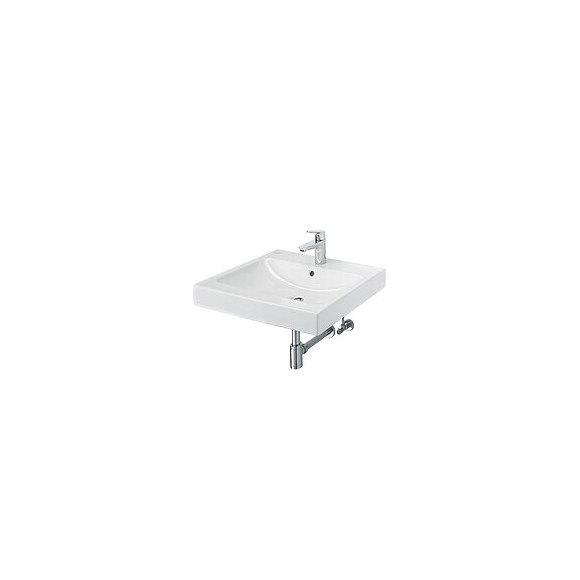 Keramag Icon - Lavabo 60cm Avec Mitigeur Hansgrohe Focus 100, Siphon Design Et Robinets Equerres Schell Inclus C05261000