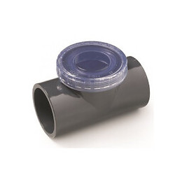 Clapet À Battant Ø 50 Mm En  "t" Avec Bouchon De Visite Transparent. - Plimat - So-carbt50