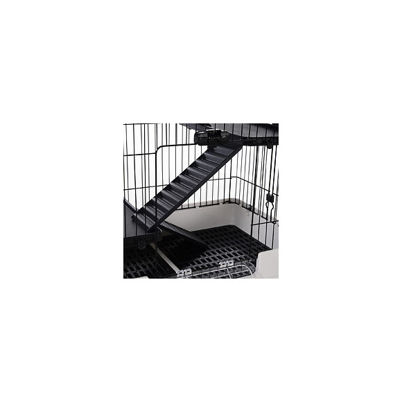 Cage Pour Cochons D'inde Chinchilla Rongeur Sur Roulettes - 3 Étages, Rampes, 2 Portes + Trappe, Plateau Excrément Amovible -