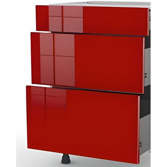 Facade De Cuisine Rouge 3 Tiroirs De 700 X600 - Vendue Sans Caisson