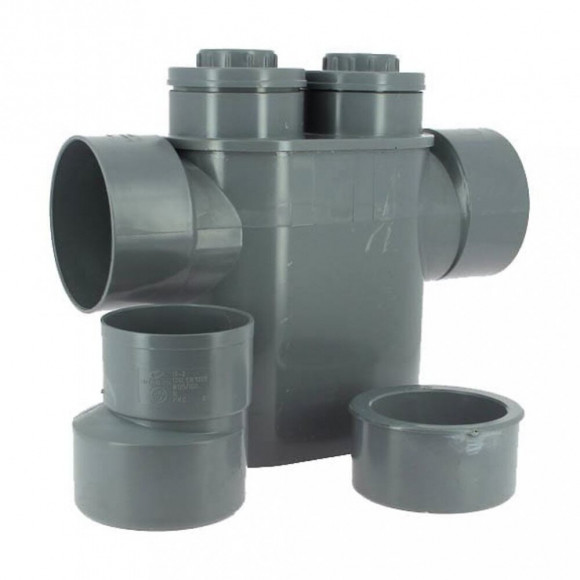 Siphon D'entretien Disconnecteur Monobloc Pvc, Evac Ø 125/100, Anti-remontée D'odeurs - Adequa - So-enfsiph125100