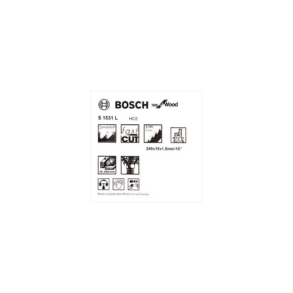 Bosch Lames De Scie Sauteuse 240 Mm Top Pour Bois S 1531 L / S1531l - 5 Pièces ( 2608650676 )