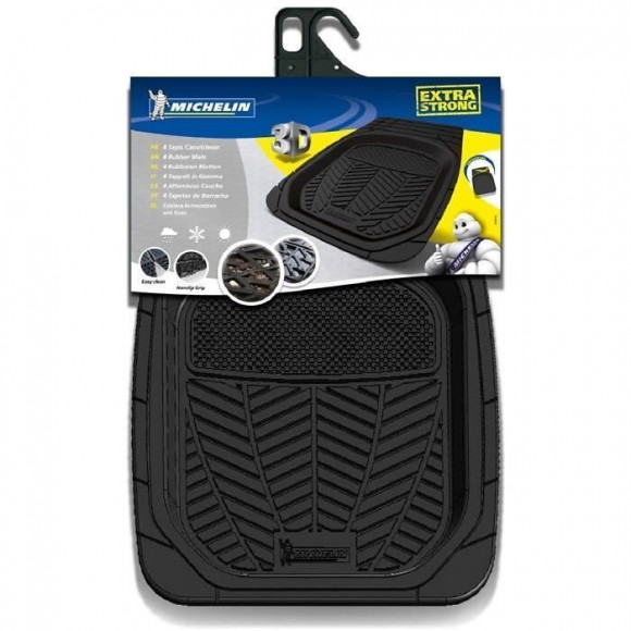 Michelin Tapis Auto Caoutchouc Bac 3d 2 Pieces Noir