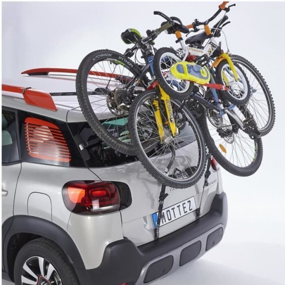 Mottez Porte-velos Sur Hayon A Fixation Sur Barres De Toit Ou Barre Railing 3 Velos Avec Antivol
