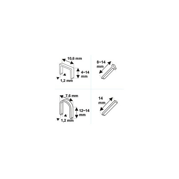 Dtools - Agrafeuse Manuelle - Pour Agrafes Type D11/d11u/d11t/d11i Hauteur Des Agrafes 4-14 Mm - Gris