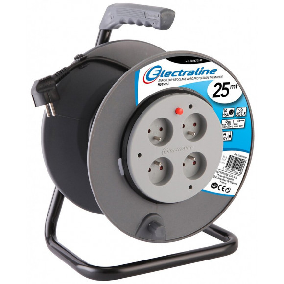 Enrouleur Électrique Bricolage Avec Terre L.25 M Ho5vvf 3g1.5, Electraline