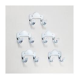 Lot De 5 Crochets Double Multi Usage En Acier Zingué Mottez, H.6xl.7.5xp.4.8 Cm