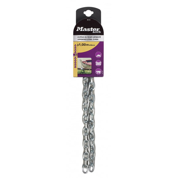 Master Lock 8011eurd Chaîne En Acier Cémenté, 100 Cm X 0,6 Cm