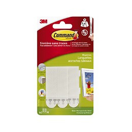 Lot De 8 Languettes Adhésives Tableaux Déco Command, Blanc