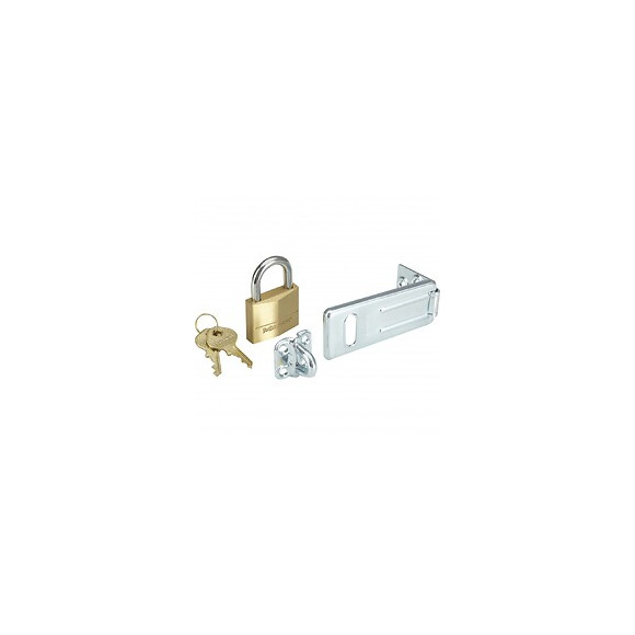 Master Lock 140703eurd Pack Comprenant Un Moraillon De Porte Et Un Cadenas À Clé