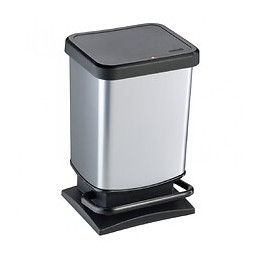 Poubelle De Cuisine 20 L À Pédale Rotho Polypropylène Gris