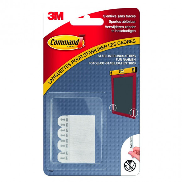 Lot De 8 Languettes Adhésives Anti Mouvement Command, Blanc