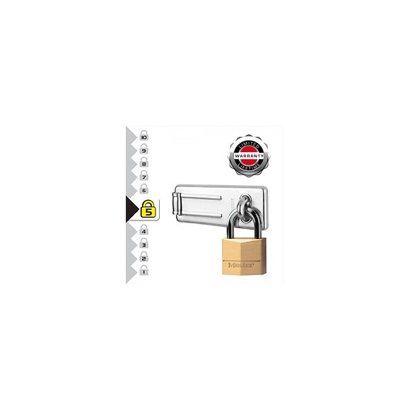 Master Lock 140703eurd Pack Comprenant Un Moraillon De Porte Et Un Cadenas À Clé
