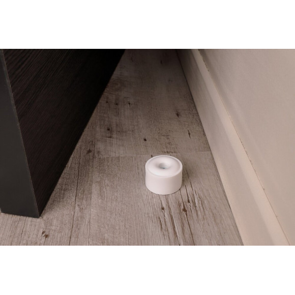 Lot De 2 Butées De Porte Alpertec Caoutchouc Mat Blanc Diam.4 Cm X H.2.5 Cm