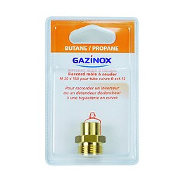 Raccord 1 Pièce Pour Gaz Butane / Propane À Souder, Mâle X Diam.12 Mm, Gazinox