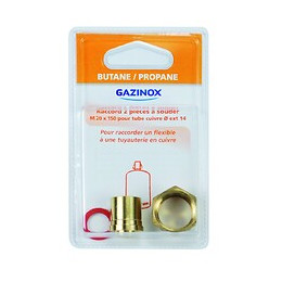 Raccord 2 Pièces Pour Gaz Butane / Propane À Souder, Mâle X Diam.14 Mm, Gazinox