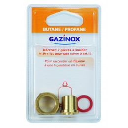 Raccord 2 Pièces Pour Gaz Butane / Propane À Souder, Mâle X Diam.12 Mm, Gazinox