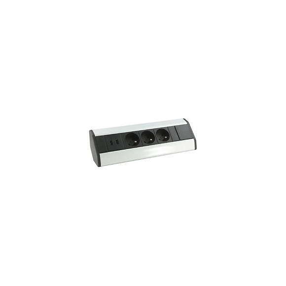 Bloc Prises D'angle - 3 Prises 2p+t - 2 Ports Usb