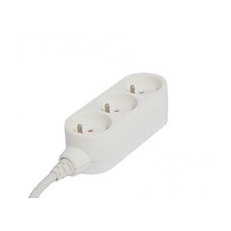 Multiprise Filaire Compact, 3 Prises Blanc Chacon