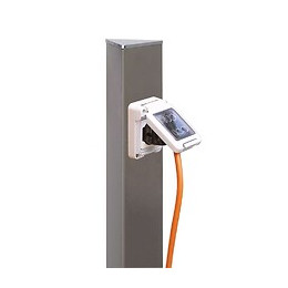Colonne Electropoint Grise Tourterelle - 120 Cm - Aluminim - Prise Unique - Ip 55