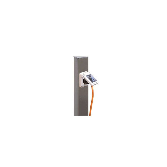 Colonne Electropoint Grise Tourterelle - 120 Cm - Aluminim - Prise Unique - Ip 55