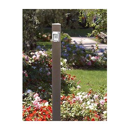 Colonne Electropoint Verte Kaki - 120 Cm - Aluminim - Prise Unique - Ip 55