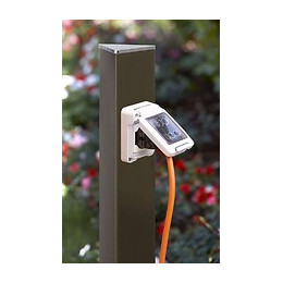 Colonne Electropoint Bronze Métallique - 120 Cm - Aluminim - Prise Unique - Ip 55