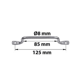 Poignée Fil À Pattes D 8 X L 140 Mm Acier Zingué Blanc