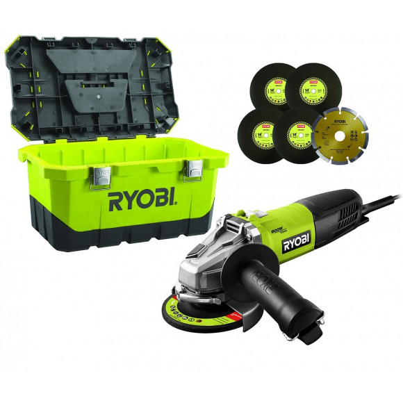 Meuleuse D'angle Filaire 125mm Ryobi Rag800-125ta6, 800 W