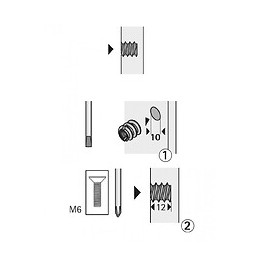 Lot De 8 Manchons À Visser Acier Brut Hettich, L.12 Mm