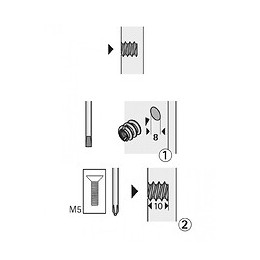 Lot De 8 Manchons À Visser Acier Brut Hettich, L.10 Mm