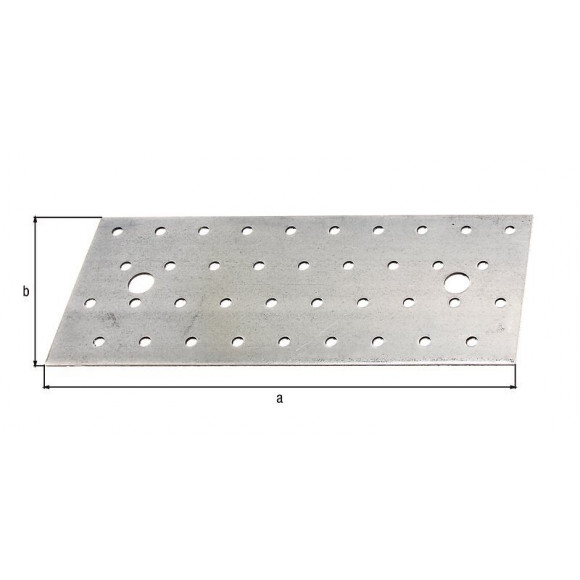 Platine Multi-trous Galva Zinguée Sendzimir 200x80x2