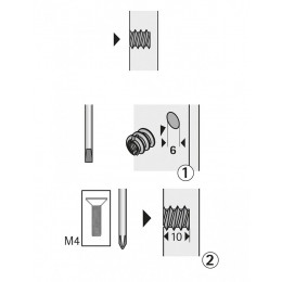 Lot De 8 Manchons À Visser Acier Brut Hettich, L.8 Mm