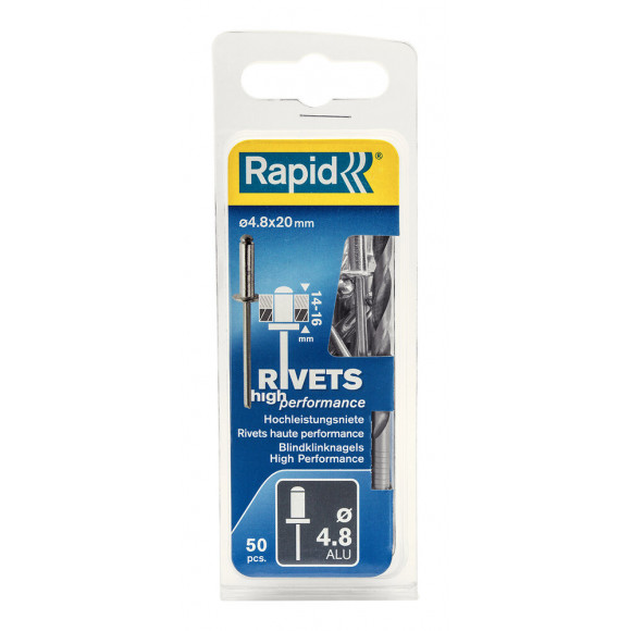 Lot De 50 Rivets Aluminium Diam.4.8 X H.20 Mm Rapid