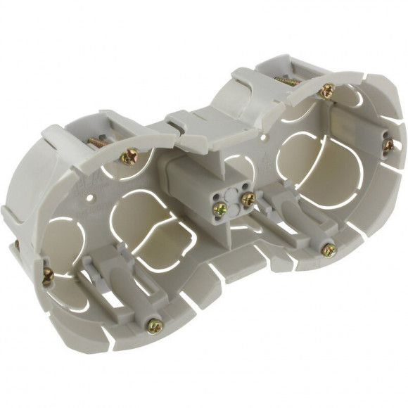 Boite Double Encastrée Bibox Entraxe 71mm Diamètre 65-67mm Profondeur 40mm A Vis