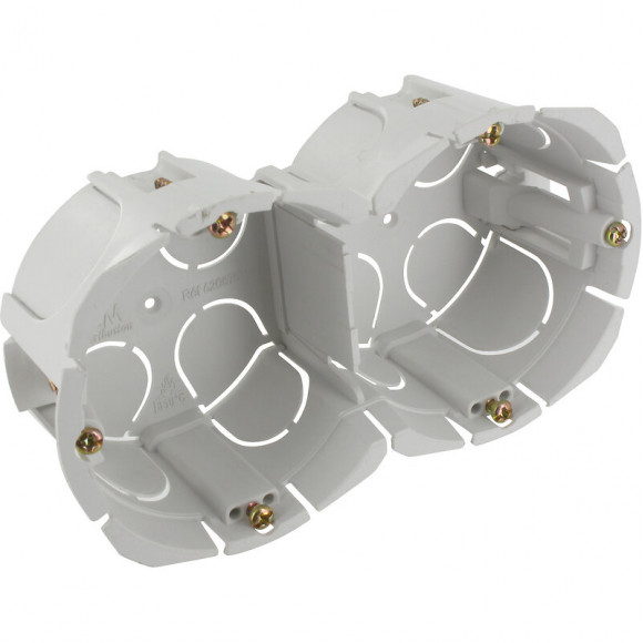 Boite Double Encastrée Bibox Entraxe 57mm Diamètre 65-67mm Profondeur 40mm A Vis
