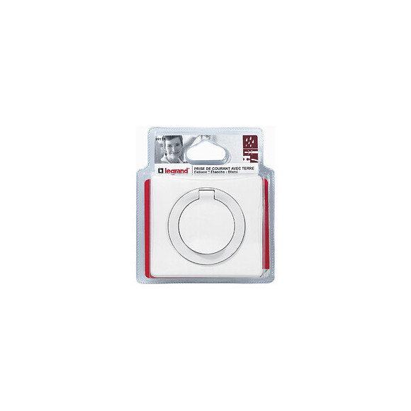 Celiane Prise 2 Pôles + Terre Étanche Blanc