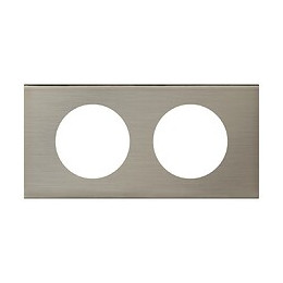 Celiane Plaque 2 Postes Inox Brosse 71mm