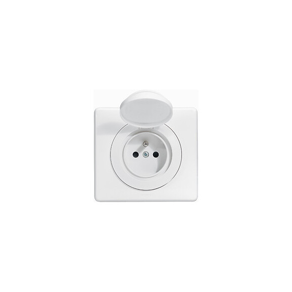 Celiane Prise 2 Pôles + Terre Étanche Blanc