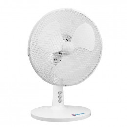 Dtools - Ventilateur De Table - Puissance 20 W - Diamètre 9" - 2 Niveaux De Vitesse - Hauteur 40 Cm - Blanc