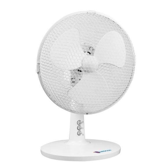 Dtools - Ventilateur De Table - Puissance 20 W - Diamètre 9" - 2 Niveaux De Vitesse - Hauteur 40 Cm - Blanc