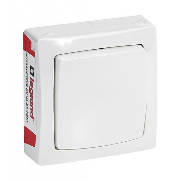 Asl Va Et Vient + Prise 2 Pôles Vertical Blanc