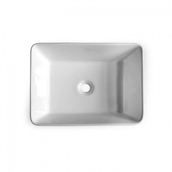 Oceanic Vasque A Poser En Ceramique Forme Rectangle 48x37,5x13,5 Cm Naia