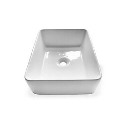 Oceanic Vasque A Poser En Ceramique Forme Rectangle 48x37,5x13,5 Cm Naia