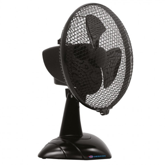 Dtools - Ventilateur De Table À Oscillation - Puissance 30w - Diamètre 23cm - 2 Niveaux De Vitesse - Noir