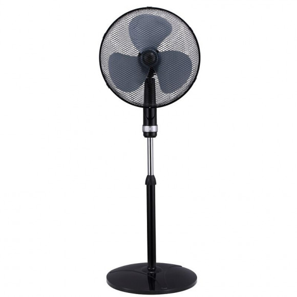 Dtools - Ventilateur Sur Pied - 50w - Voltage 230v/50hz - Taille 16" - Hauteur Réglable 110-125 Cm - Noir